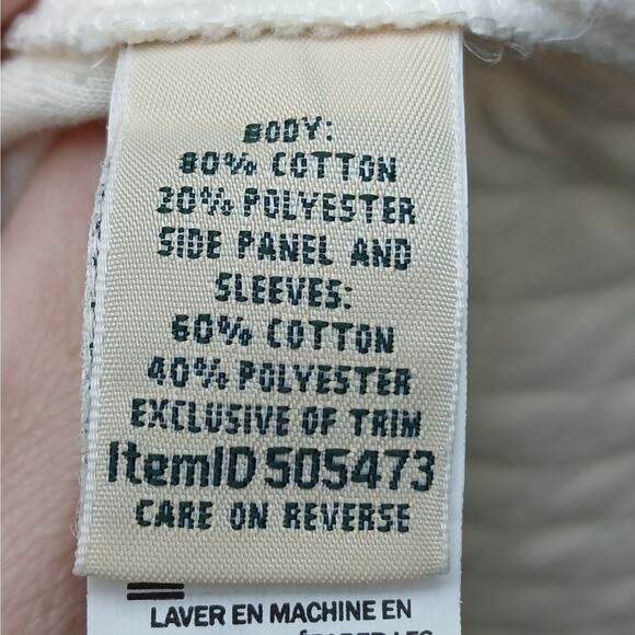 L. L. Bean Long Sleeve Hooded Quilted Full Zip Jacket Cream Size Medium Outdoors - Picture 10 of 11